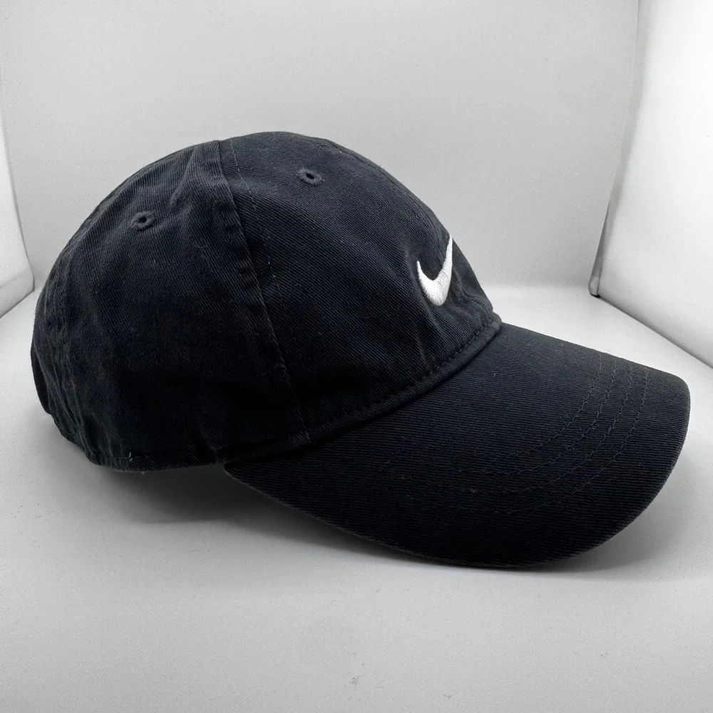 Nike Heritage86 Baseball Cap Child One Size Black Good Embroidered Swoosh Hat